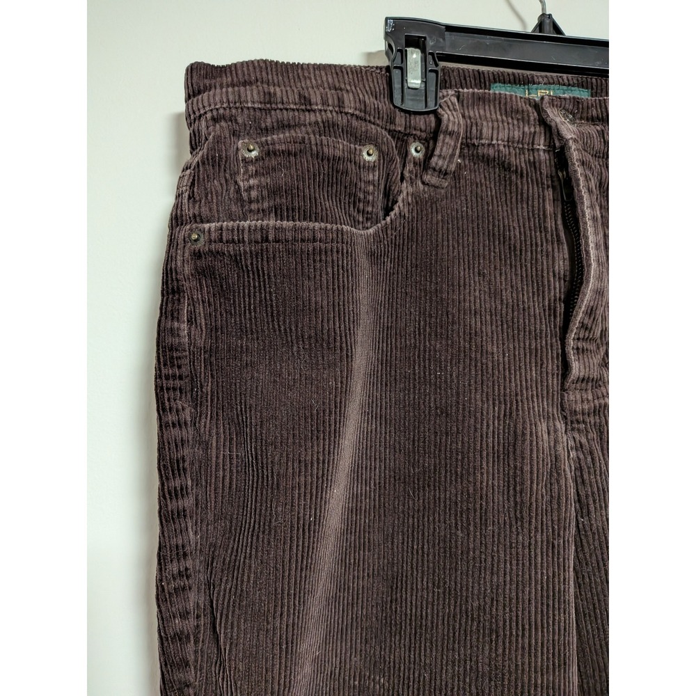 Lauren Ralph Lauren Brown Corduroy Pants Classic Bootcut Womens 12 LRL Jeans Co - Picture 2 of 13